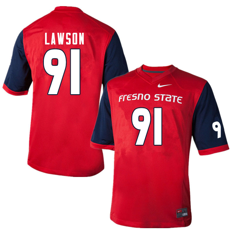 Men #91 Matt Lawson Fresno State Bulldogs College Football Jerseys Sale-Red